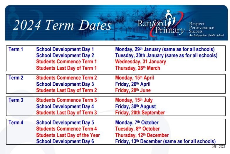 Term Dates 2024